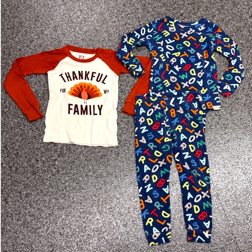 Pajamas Gap PJ Place Kids 2T Multicolor Excellent Thanksgiving Alphabet Holiday